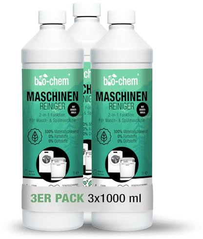 bio-chem - Nettoyant pour machines 3L – entretien complet machine à laver + lave-vaisselle – hygiène optimale, sans colorant, compatible tous matériaux - Made in Germany