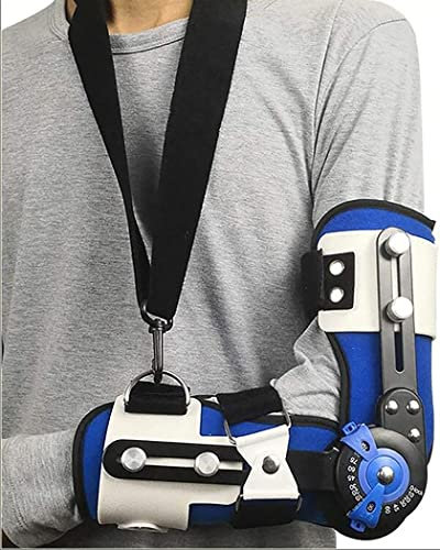 OHaGin Gelenkige Ellenbogen-Fixierungsorthese, verstellbare Ellenbogen-Stützschiene, Orthese aus Aluminiumlegierung, Armschlinge, Erholung nach Einer Operation