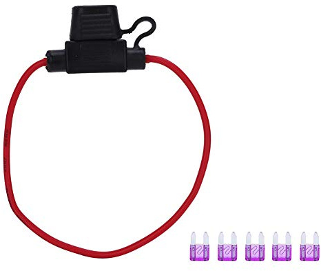 5-teiliger Inline-Sicherungshalter, Kleiner Leitungssicherungshalter ATC/ATO-Flachsicherungssatz Für Auto, Boot, LKW, SUV, Wohnmobil (1 A/2 A/3 A/5 A/7,5 A/10 A/15 A/20 A/25 A/30 A/)(+5PCS 3A保险丝)