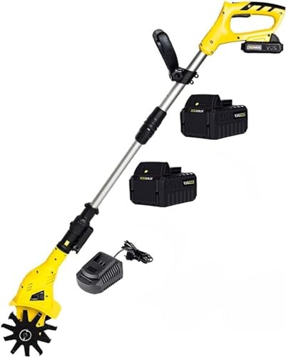 MaiBuL LNNW Rotavator de motoculteur Cultivateur de Jardin sans Fil, cultivateur de Jardin électrique for Jardins, potagers (Deux Batteries). Outil de Jardinage