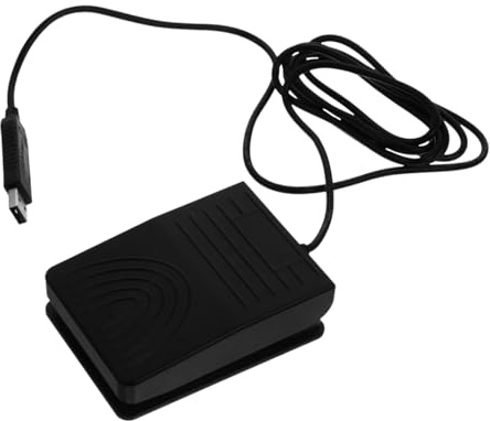 CIYODO Pédale USB Simple en Plastique Noire, Interrupteur au Pied | Commande au Pied Unique pour Jeux Vidéo et Push To Talk, Design Ergonomique à Faible Résistance