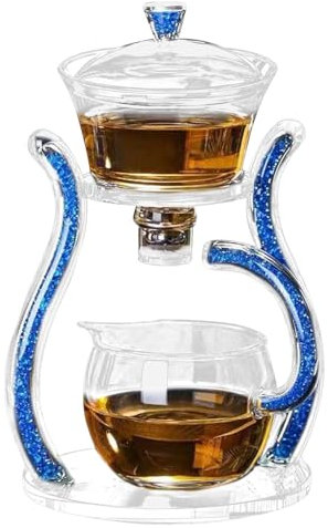 Magnetischer Teapot, halbautomatisches Teapots mit Infuser, halbautomatisches Dripping Swivel mit Infuser, Glas-Tee- mit magnetischem Wasser für Kaffee, losen Tee, Teebeutel und Obsttee