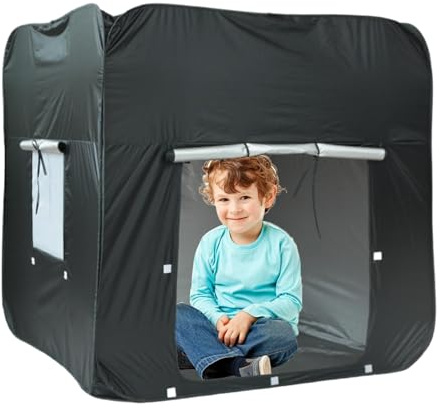 Inomhustält, sensoriskt tält, bärbart utomhushus - sensorisk lekutrustning inomhus, hopfällbart tält med resväska för pojkar och flickor