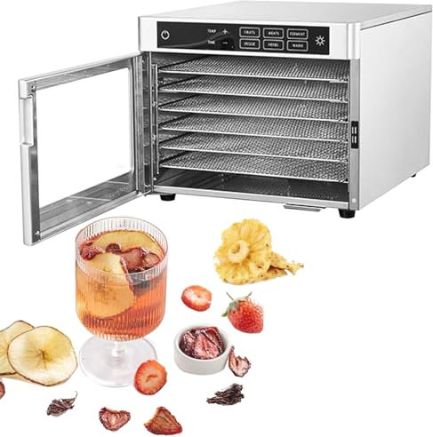 MáQuina Deshidratadora De Alimentos Led, Bandejas De Acero Inoxidable, Secadora De Alimentos EléCtrica De 500 W Con Temporizador Y Temperatura Ajustables, CalefaccióN De 360 ​​°,220V-8Trays