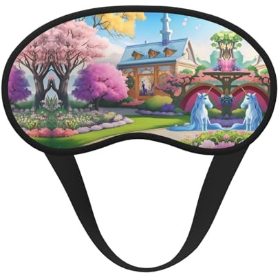 Schlafmaske mit Einhorn-Märchen-Druck, bequeme Augenabdeckung, lichtblockierend, perfekt für Reisen, Meditation und Camping