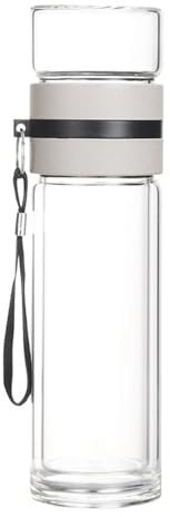 Botella de vidrio para té y huevo, infusor de té de con filtro de acero inoxidable, botella portátil de huevo de fruta, taza de té de viaje a prueba de fugas, para hojas sueltas, té y agua