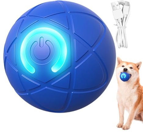 Huayeex Interaktives Hunde Ball Spielzeug, LED-Lich Hundespielzeug, Intelligenter Automatischer Rollball Für Haustiere, Hundeball Elektrisch Katzenspielzeug Rollender Ball Für Kleine, Mittlere Hunde