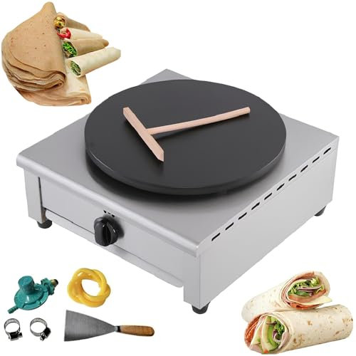 KJHYYPP Crepera inalámbrica con Revestimiento Antiadherente Plancha de Gas Crepera Control de Temperatura Placa Caliente Estufa para Crepes, Blintzes