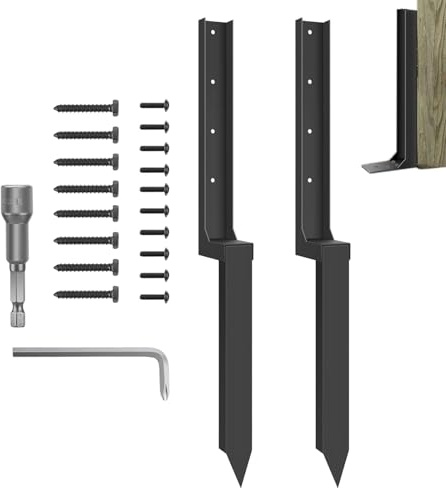 Wectirc Fence Repair Stake | Sturdy Fence Support Stake,Replacement Heavy Metal Thickened Quick Easy Spikes For Fencing Lawn Ground Repairing Leaning Protection