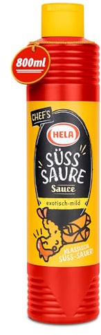 HELA - Asia Sauce süß sauer 800 ml - asiatische Würzsauce mit feiner Curry Note, ohne Konservierungsstoffe - Süßsauer Soße, Wok Sauce - ideal als Dip, Marinade, Wokgerichte, Reis, Geflügel & Gemüse
