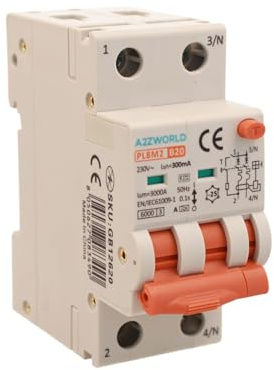 Interruttore Differenziale Magnetotermico Tipo A 300mA 20A B20, Bipolare 2P Reali (NO 1P+N), Curva B 6kA, Doppio Leva con Diagnostica Visiva, 2 Moduli DIN, Serie PL8M2