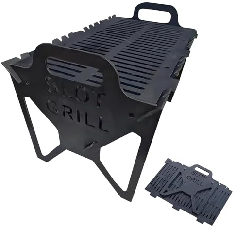 Xiwhuua Barbacoa De Carbón Portátil | Pequeña Parrilla Carbón Portátil Metálica | Soporte Compacto Resistente Asador para Exteriores Balcón Patio Camping Playa Jardín