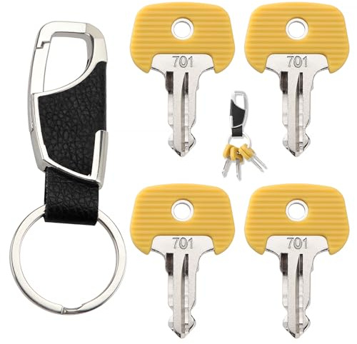 VooGenzek 4 Pièces 701 28520480 Clés D'allumage de Remplacement, Clé de Rechange de Contact, avec Porte Clés, Compatible avec Jungheinrich les Transpalettes