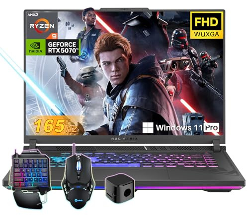 ASUS ROG Strix G16 (2025) Gaming Laptop, AMD Ryzen 9 8940HX (16 Cores, 32 Threads, up to 5.3GHz), 16 WUXGA FHD+ 165Hz 3ms Display, 32GB DDR5, 1TB SSD, NVIDIA RTX 5070Ti 12GB GDDR7, Windows 11 Pro