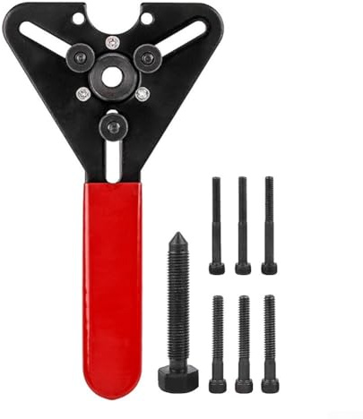 Jotekonoby Outil de clé d'embrayage de compresseur de climatisation automobile, design à 3 trous avec vis moletées en laiton pour réparation et entretien de climatisation, compatible avec