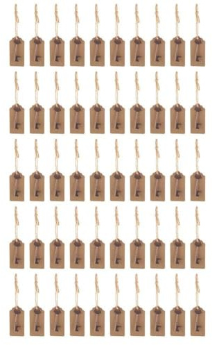 Lmrysalque Apribottiglie a forma di chiave con spago per cartellini per la festa regalo degli ospiti di nozze (50 pezzi+corda di canapa+carta)
