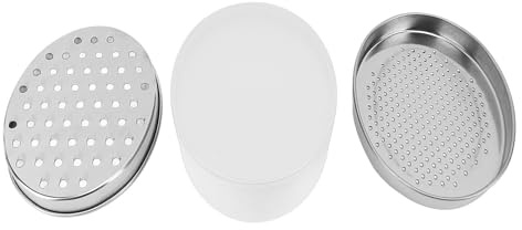 Cloimei Rallador de queso de acero inoxidable con contenedor de almacenamiento Rallador de cocina de doble cara para queso, jengibre, verduras, trituradora de alimentos, portátil, (Blanca)