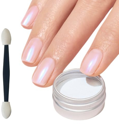 Manucurist Poudre Ongle Blue Glazed Deco Ongle Nail Art | Habille le Vernis à Onlges Effet Nacré Bleuté Finition Glazed Applicateur Inclus Vegan & Made in France