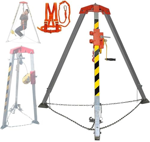 Kit de protección contra caídas con dispositivo de cabrestante de 1800 libras, ideal para construcción e industrial, sistema de detención de caídas seguro y fiable