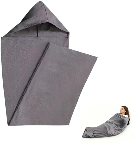Sleep Pod, 360° Wrap Compression Sleep Sack, Lightweight Wearable Blanket for Adults, Breathable Stretch Fabric with Hood, Hug Pressure Therapy for Stress Anxiety Relief, Portable Travel Sleeping Bag