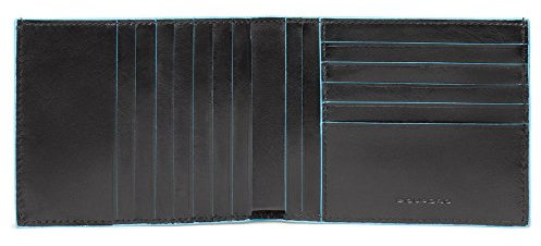Piquadro Blue Square Portamonete con 12 Alloggiamenti per Carte di Credito, 12 cm, 0.43 litri, Nero