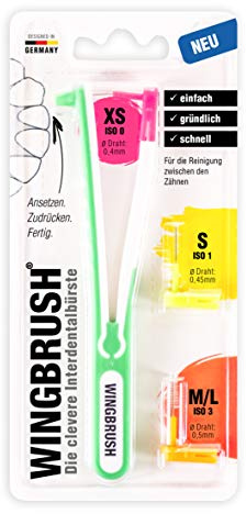 WINGBRUSH® Interdentalbürste Starter-Set inkl. 3 x Wechselbürsten | Bekannt aus Die Höhle der Löwen