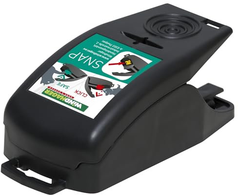 Windhager Rattenfalle SNAP, Schlagfalle, Schnappfalle, wiederverwendbar, 05065, Schwarz