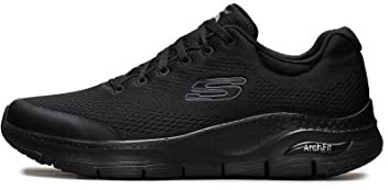 Skechers Arch Fit, Scarpe da Ginnastica Uomo, Black Textile Synthetic Trim, 42.5 EU