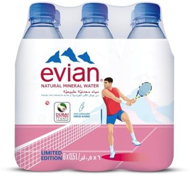Evian Natural Mineral Water 500 Ml, Pack Of 6