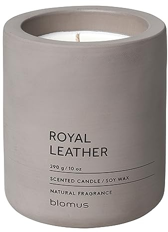 Blomus Duftkerze Royal Leather, 290g | Aus Beton und Sojawachs; Für eine angenehme Duftatmosphäre; Höhe 11 cm
