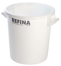 REFINA X-1 50L Mixing Tub for Plasters, Screeds, Resins & More - 47 cm Tall, Thick-Walled HPDE Plastic Bucket with Handles & Withstands -30°C to 100°C - Durable & Easy-to-Clean Food Grade Bucket