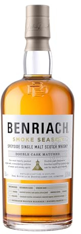 BENRIACH SMOKE SEASON Double Cask Matured Speyside Single Malt - Inklusive Geschenkverpackung - Ein Mix aus gerösteten und süßen Aromen - 0.7l/52,8% Vol.