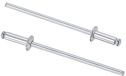 sourcing map Blindnieten, Aluminium-Zugnieten, Kern-Dekorationsnieten, 2,4 mm Durchmesser, 6 mm Grifflänge, silberfarben, 120 Stück
