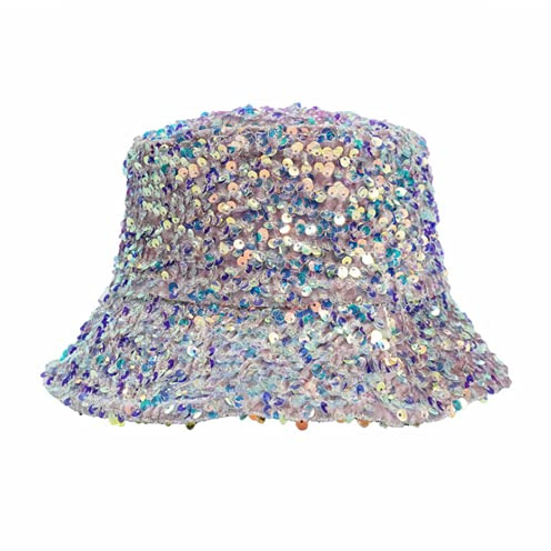 Molinter Fischerhut Damen Bucket Pailletten Hat Komfortables Baumwolle sind alle verfügbaren Kappen für Freizeitkleidung Sonnenhut Adumbral Hut 56-58CM (Rosa)