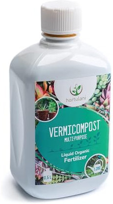Hortulani Vermicompost Extract: Natural Plant Food & Liquid Fertiliser from Worm Castings, All Purpose Plant Feed for Outdoor & Indoor Use - 0,5l (makes 100l feed)