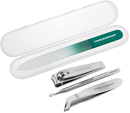 TWEEZERMAN Emerald Shimmer Nail Care Set 4 Piece Gift Set Turquoise