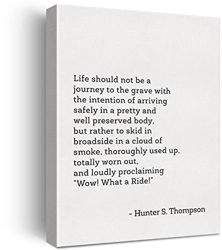Postive Literary Quote Print Canvas Wall Art Home Office Decor Life Should not be a Journey to the Grave Painting 12x15 Canvas Poster Framed Ready to Hang