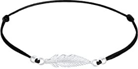 Elli Armband Damen Feder Symbol mit Nylon in 925 Sterling Silber