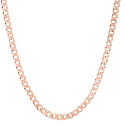 Collar Cadena Acero Inoxidable para Hombre o Mujer - Plata, Oro, Negro o Oro Rosa - 3mm/5mm/7mm Ancho - 45-60cm Largo - Con Caja de Joyería