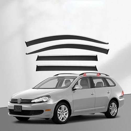 SUHNGE 1 Satz Windabweiser Regenabweiser für V.W Golf 6 Variant MK6 2009-2012, Seitenscheiben Regenschutz Regenabweise, Autofenster Anklebbare Windschutz Deflektoren
