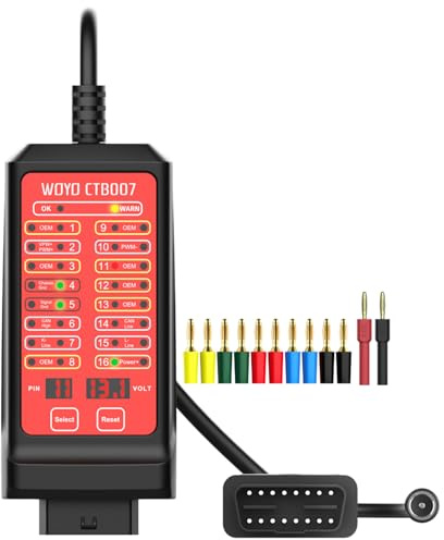 TKSE Boîte de Dérivation OBD2, 16 Broches Can OBDII Détecteur de Protocole Automobile Alimentation et Sol Voiture Can Test OBD2 Outil de Diagnostic pour Surveiller Les Signaux