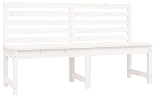 Makastle Gartenbank Holz, wetterfest Parkbank Balkonbank Holzbank Sitzbank Garten Sofa Bank Gartenmöbel für Balkon, Terrasse & Garten, Weiß 157,5 cm Massivholz Kiefer