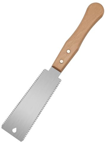Double-Sided Fine Teeth Wood Saw, Japanese Pull Saw 6 Inch Flush Cut Saw, Small Hand Saw for Hardwood & Softwood Woodworking Trim (15/17TPI)
