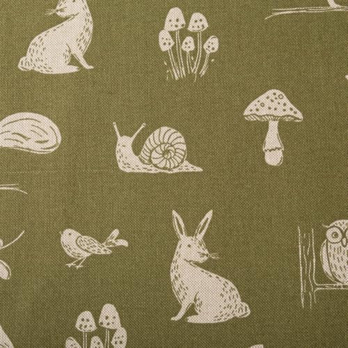 Dekostoff Halbpanama Forest Animal Scene Waldtiere grün 1,4m Breite