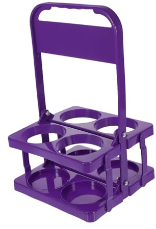 MOBUTOFU Portable Purple Plastic Beer Bottle Carrier with Folding Handle, Wear and Break Resistant Drink Basket for Restaurant and Bar Use, Compact Beer Rack for Easy Transport and Storage