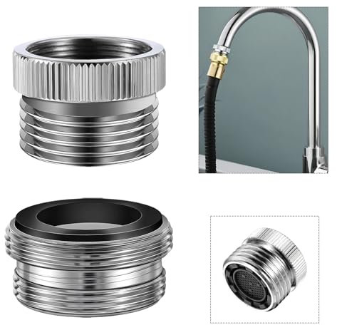 Adaptateur de robinet, adaptateur de robinet en métal, kit d'adaptateur pour robinet pour connecter un tuyau d'arrosage, adaptateur de filetage de robinet pour cuisine, salle de bain, lavabo
