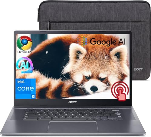 acer Chromebook Plus 514 Laptop with Google AI, Intel 8-Core i3-N305, 8 GB LPDDR5, 2 TB SSD, 14 FHD 1920 x 1080 IPS Touch Screen, Wi-Fi 6E, 1080P Webcam, Chrome OS, 1080p Webcam, Long Battery Life