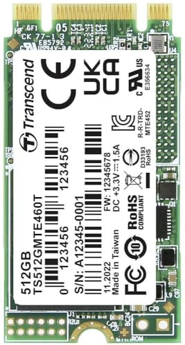 Transcend MTE460T 512 GB Interne M.2 PCIe NVMe SSD 2242 PCIe NVMe 3.0 x2 Industrial TS512GMTE460T (TS512GMTE460T)