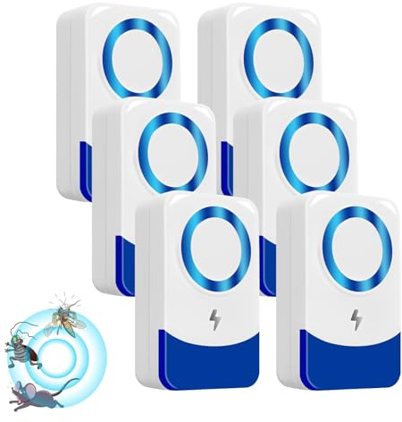 Ultraschall Mäuseabwehr, 6pcs Ultraschall Schädlingsbekämpfer, Mäuseschreck, Ameisen Abwehr mit Ultraschall, Mäuse und Ratten Vertreiben für Haus, Garten, für Nagetiere, Eichhörnchen, Spinnen, Plötze