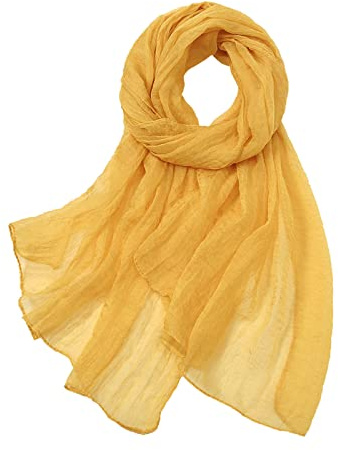 Generisch 2025 Mujeres Verano Casual Colorido Multicolor Color Sólido Gasa Delgada Bufanda de Seda Regular Bufanda Sombrilla Pañuelos Coloridos Para Niños, amarillo, talla única
